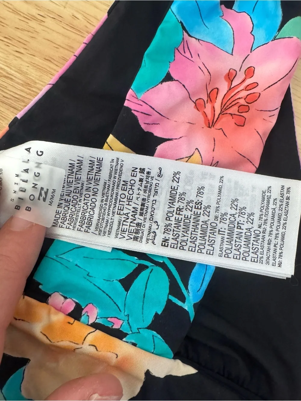 Billabong Tropical Floral Deep Cut Bikini‎ Top